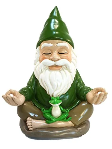 GlitZGlam Zen-Zwerg – Ruhe und Frieden für Ihren Feengarten und Gartenzwerge 9 Inch hohe Miniaturfigur