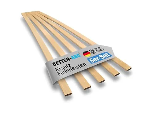 Ersatz Federholzleisten aus Schichtholz im 5er Set passend für viele gängige Lattenroste (Länge: Für 80 cm (780 mm); Breite/Farbe: 24 mm/Natur)