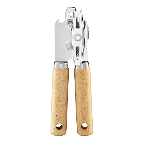 AMBITION Dosenöffner Natural 20,2 x 7,5 x 5 cm Konservenöffner Deckelöffner Can Opener mit Holzgriff aus Stahl