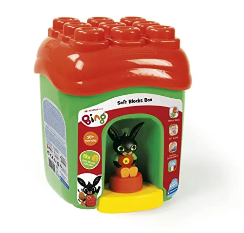 Clementoni Eimer Bing mit Clemmy-Bausteinen - Sonstige Kreativspielzeuge - Weiches Konstruktionsset für Kinder ab 18 Monaten, fördert spielerisch Feinmotorik und Kreativität mit sicheren, waschbaren Clemmy-Steinen.