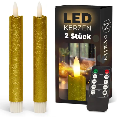 Novaliv LED-Kerze Echtwachskerzen