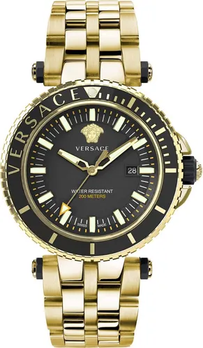Versace Herrenuhr VEAK00618 V-Race - Eleganz in Gold - Armbanduhren für Herren mit goldfarbenem Edelstahl-Gehäuse, präzisem Schweizer Quarzwerk und stilvollem Design. Perfekt für besondere Anlässe oder den Alltag.