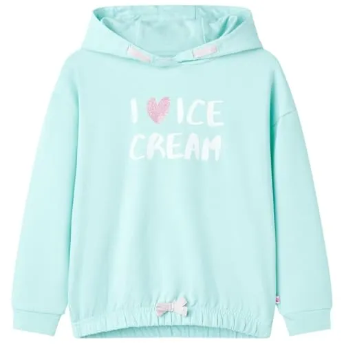 vidaXL Kinder Kapuzenpullover Langarm Hoodie Sweatshirt Pullover Pulli Hellblau 128