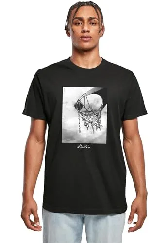 Mister Tee Herren T-Shirt Ballin 2.0 Tee, T-Shirt mit Fotoprint für Männer, Regular Fit, Streetwear, Black, M