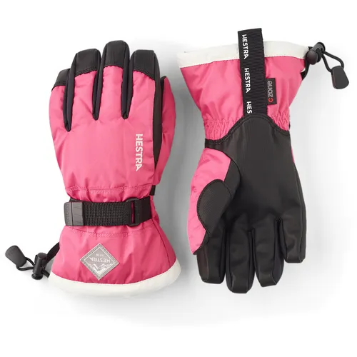 Hestra Kinder Gauntlet CZone Jr Handschuhe (Größe XL, pink) - Skihandschuhe für Kinder, superbequeme und warme Fingerhandschuhe mit ausgezeichnetem Grip für optimalen Halt beim Skifahren.