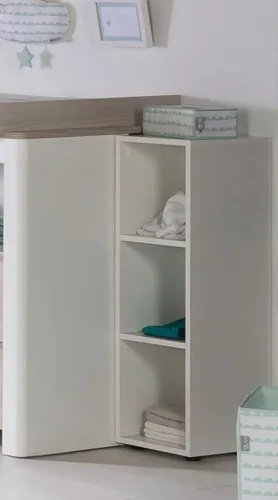 roba® Kinderregal Universal - Regal für unter roba Wickelkommoden, platzsparend und ideal für die Aufbewahrung von Babyhygiene-Produkten. Modernes Design in Weiß.