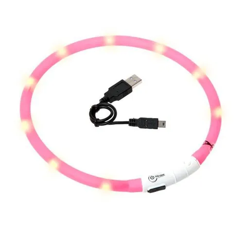 Karlie Visio Light LED Schlauchhalsband L: 20 - 70 cm pink