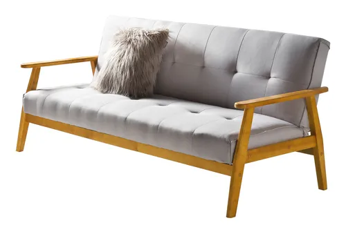 SalesFever Schlafsofa 190 x 85 x 81 cm - Hellgrau - Schlafsofa aus hochwertigem Webstoff, stilvolles Design und ideal für kleine Räume, verwandelt sich schnell in ein bequemes Bett.
