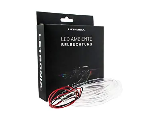 LETRONIX LED Lichtleiste Ambientebeleuchtung Ambiente Auto 12V 2M Lichtleiter (Pink)
