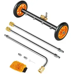 VEVOR Hochdruckreiniger-Unterbodenreiniger 415 mm - Hochdruckreiniger mit 4000 PSI, ideal für effizientes Reinigen von Auffahrten und Terrassen. Inklusive 4 Düsen und Verlängerungsstäben für müheloses Arbeiten.