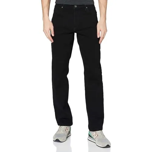Wrangler Herren Red Kabel Straight Jeans - Black Rinse, 33W/32L - Bequeme Herrenjeans mit regulärer Passform und geradem Bein, ideal für jeden Anlass. Zeitloses Design mit typischen Wrangler-Details und aus hochwertiger Baumwolle für hohen Tragekomfort.