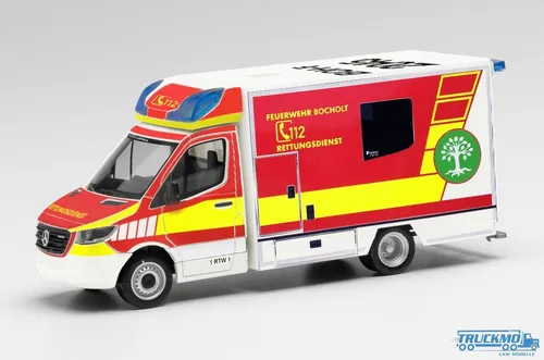 Herpa Feuerwehr Bocholt Mercedes Benz Sprinter 18 Fahrtec RTW 095921