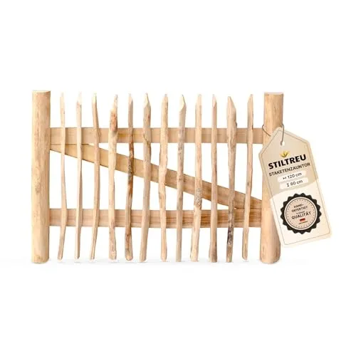 STILTREU® Edelkastanie Staketenzaun-Tor 120 cm von STILTREU