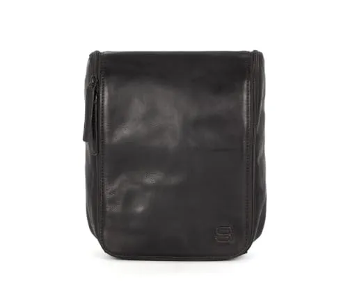 Midian Leder Kulturtasche - Schwarz - Sportartikel: Hochwertige Kulturtasche aus 100% echtem Leder mit 5 Fächern für perfekte Organisation Ihrer Reiseutensilien. Ideal für Geschäftsreisen oder Urlaub.