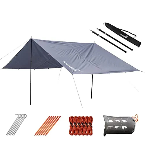 Skandika Sonnensegel XL 5x3 Meter Set mit Teleskopstangen | Multifunktionaler Sonnenschutz für Balkon und Garten - ✔ FLEXIBLER SONNENSCHUTZ: Das Skandika Sonnensegel XL Set mit stabilen Teleskopstangen bietet zahlreiche Aufstellmöglichkeiten für optimalen Schatten. ✔ ROBUST UND WASSERDICHT: Die wetterfeste Plane mit 3000 mm Wassersäule schützt zuverlässig vor Regen und Sonne.