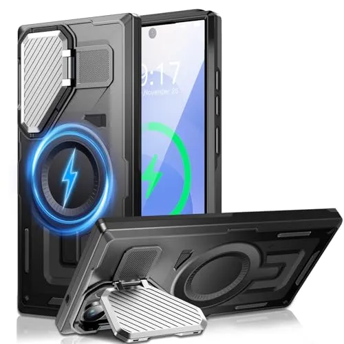Kamera-Ständer Hülle für Galaxy S25 Ultra, [Objektivschutz][für MagSafe] 2025 Version–Militärischer Schutzstandard Schutzhülle für Samsung S25Ultra 6,86 Zoll, Damen und Herren