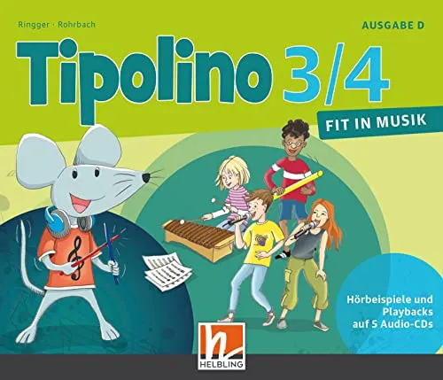 Tipolino 3/4 - Fit in Musik, 5 Audio-CDs - Hörbücher für Klasse 3/4 mit attraktiven Musikdarbietungen, ideal zur musikalischen Förderung und Unterhaltung von Kindern.