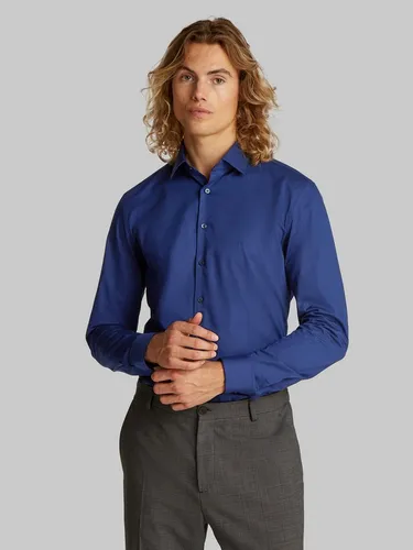 Calvin Klein Businesshemd POPLIN STRETCH SLIM SHIRT mit Kentkragen, Logoprint auf Brusthöhe