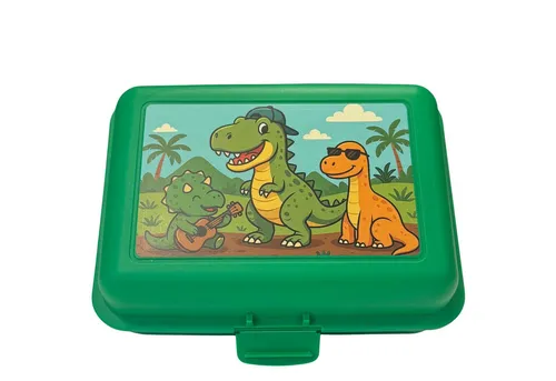 elasto Lunchbox Dino Motiv Brotdose mit Trennschale - Kinder Vesperbox für die Schule