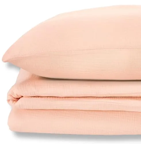 ALAVYA HOME® Musselin Bettwäsche 135x200 4 teilig | ÖkoTex Zertifiziert & für Allergiker geeignet | Bettwäsche Set mit je 2 Bettbezügen 135 x 200 & 2 Kissenbezügen 80x80 | Atmungsaktiv