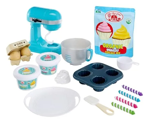 Little Tikes Creative Chefs Baker's Kit - Realistisches Bäckerset mit Make-It! Mix Spielsand, 18 Zubehörteilen und funktionsfähigem Mixer für kreative Rollenspiele ab 3 Jahren