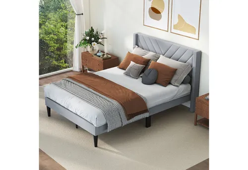 COSTWAY Gepolstertes Bettgestell für 200x140cm Matratze