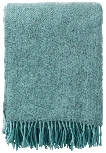 Wolldecke Gotland 130x200 cm uni, Klippan Yllefabrik blau in blau von Klippan Yllefabrik