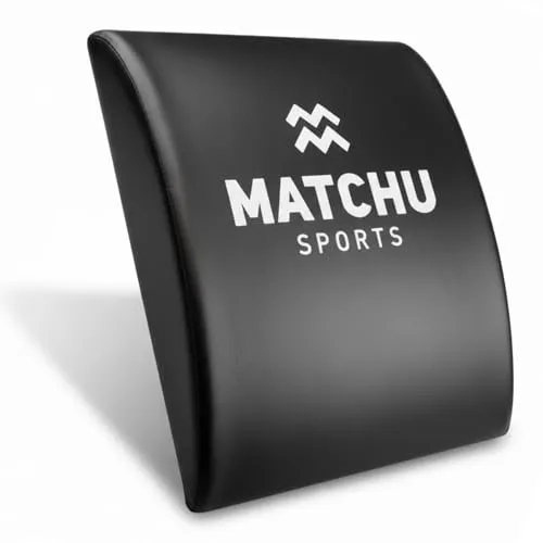 MATCHU - Ab matt - Bauchmuskelmatte - Untere Rückenstütze - Sit up Matte - Bauchmuskeltrainer - Sit up - Anti-Rutsch - 36x30x7cm - 500 Gramm - Schaumstoff/Kunstleder - Schwarz/Weiß