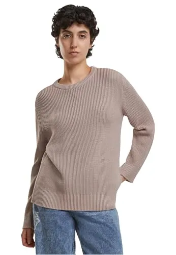 Urban Classics Damen Ladies Rib Knit Sweater duskrose, M - Damen Pullover mit Rundhalsausschnitt aus weichem Material, ideal für kühle Tage. Vielseitig kombinierbar für lässige Outfits in verschiedenen Farben.