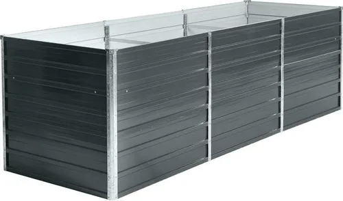 ESTEXO Hochbeet Metall 240x80x77 cm - Hochbeet aus verzinktem Stahl, witterungsbeständig und ideal für Gemüse und Blumen; einfach zu montieren und in Anthrazitgrau erhältlich.