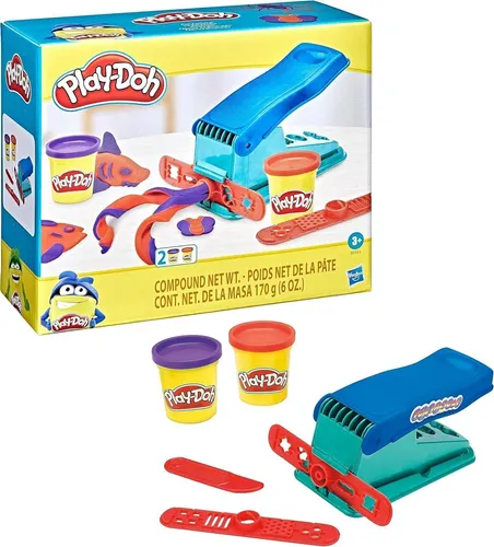 Play-Doh Knetwerkpresse mit 2 Dosen Knete - Kreatives Spielen für Kinder ab 3 Jahren, fördert die Feinmotorik!