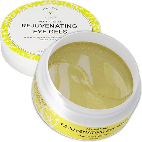 All Natural Coffein Under Eye Patches & Hydrogel Masks (30 Paar) - Anti-Aging-Behandlung für Krähenfüße, Schwellungen, Falten, Augenringe - In San Francisco formuliert