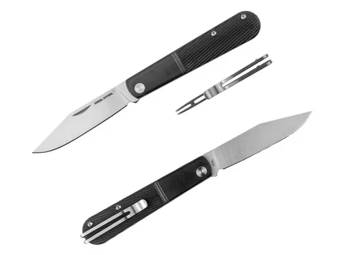 Real Steel Real Barlow RB-1 Clippoint Taschenmesser - Praktisches und leichtes Klappmesser mit ergonomischem Griff und rostfreier Klinge. Ideal für Outdoor-Aktivitäten und den täglichen Gebrauch. Perfekt als Geschenk für Abenteurer und Naturfreunde.
