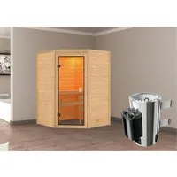 Karibu Sauna Antonia mit integriertem Ofen von Karibu