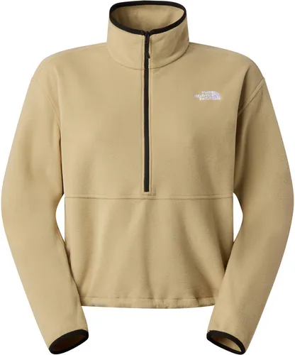 The North Face Womens Glacier Fleece 1/2 Zip Short Jacket Khaki Stone S - Fleecejacken für Damen, ideal für Outdoor-Abenteuer und Alltag. Hergestellt aus 100% recyceltem Polyester, bietet dieser nachhaltige Fleece optimalen Kälteschutz und Tragekomfort.