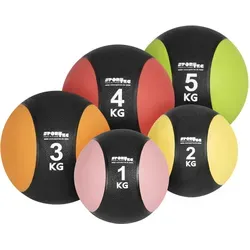 Sport-Tec Medizinball-Set 5-TLG. 1-5 kg - Vielseitiges Workout - Medizinbälle für effektives Training, ideal für Kraft- und Koordinationstraining. Perfekt für Fitnessstudios und Home Workouts.