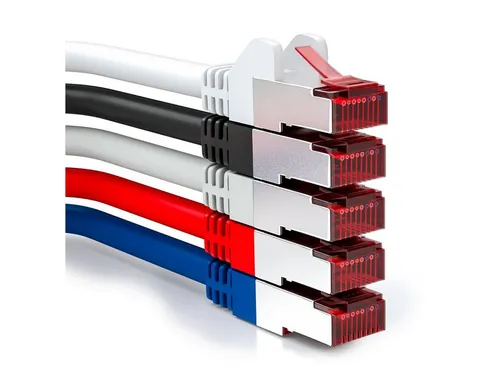 deleyCON deleyCON 5x0,25m CAT6 Patchkabel Gigabit LAN Netzwerkkabel-S/FTP PIMF LAN-Kabel