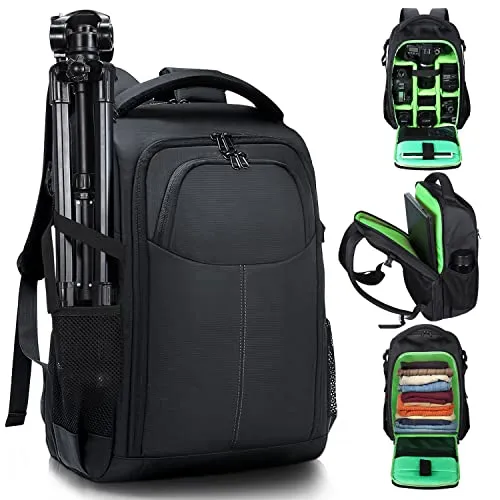 BERTASCHE Kamerarucksack DSLR SLR - Wasserdichter Fotorucksack mit 15,6 Zoll Laptopfach, ideal für Fotografen, die ihre Ausrüstung sicher und organisiert transportieren möchten.