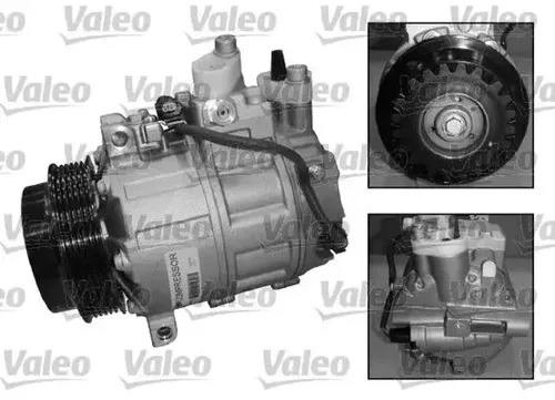 VALEO Klimaanlagen Kompressor für Mercedes-Benz 12V - Autoteile - Original VALEO Kompressor mit 6 Rillen für effiziente Kühlung, ideal für zahlreiche Mercedes-Benz Modelle. Hohe Qualität und einfache Installation.