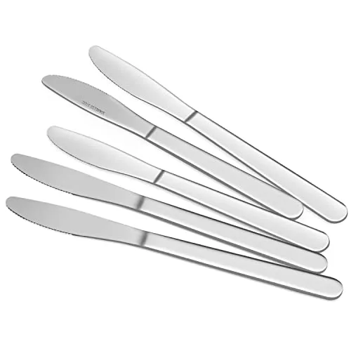 Funnydin Tafelmesser aus Edelstahl, 24 Stück Messer Set (8,3 Zoll/20cm), Edelstahlmesser, Hochglanzpoliert, spülmaschinenfest, Essmesser für Küchen und Restaurants