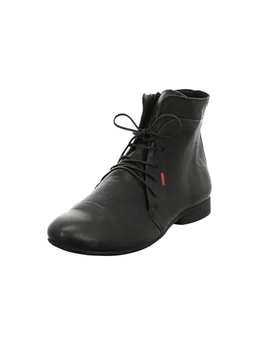 Think Stiefeletten Guad-2 schwarz 413-0000 Gr.42 - Wanderschuhe mit sportlichem Design und hohem Schaftrand, ideal für Rock, Kleid oder Hose. Die vegane Lederqualität und die elastische Naturlatex-Sohle bieten hohen Komfort und Stabilität.