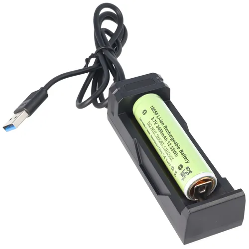 Panasonic 18650 Li-Ion Akku mit 3400mAh und Schnell-Ladegerät - Zubehör für Elektrowerkzeug mit hoher Kapazität von 3400mAh, inklusive Schnell-Ladegerät und robuster Akkubox für sicheren Transport.