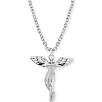 Engelsrufer Damen Halskette mit Engel Anhänger - Elegante Kette aus 925 Sterling Silber, verstellbar in zwei Längen, mit detailreichem Engelanhänger und Silberperlen – ein ideales Geschenk für besondere Anlässe.