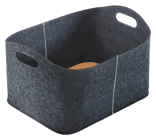 Kobolo Kaminholzkorb Allzweckkorb - mit Grifflöchern - Filz dunkelgrau (ohne Deckel)