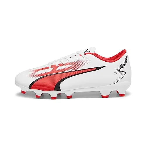 PUMA Ultra Play FG/AG Junior Fußballschuh - Leichter Fußballschuh für Kinder, mit strapazierfähigem PU-Obermaterial und TPU-SPEEDPLATE-Außensohle für optimale Traktion auf festen und künstlichen Böden.