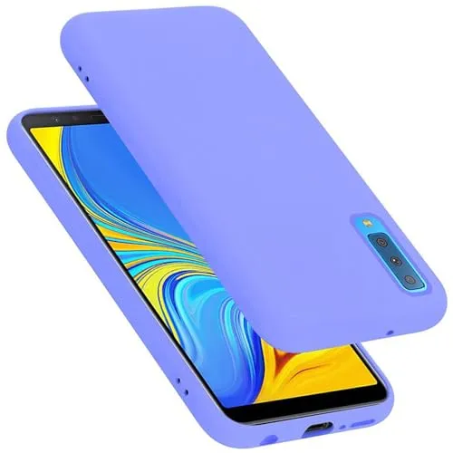 Cadorabo Hülle kompatibel mit Samsung Galaxy A7 2018 Hülle Silikon Handyhülle für Galaxy A7 2018 Case aus flüssigem Silikon- Kratzfeste und stoßfeste dünne TPU Schutzhülle - Liquid HELL LILA