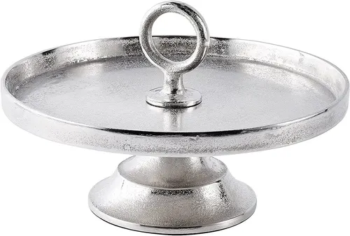 MichaelNoll Dekoetagere Etagere Schale - Elegante Servierplatte aus Aluminium, Silber - 30 cm - Dekoschalen aus hochwertigem Aluminium, handgefertigt und stabil. Ideal für stilvolle Anlässe und kreative Dekorationen. Perfekt für Wohnzimmer, Esstisch oder Gastronomie.