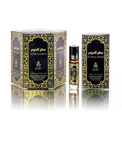 AYAT PERFUMES Atar al Haram Duftöle, Moschus, 6 ml, mit Noten von Safran, Patschuli, Moschus und Holz, ohne Alkohol, orientalischer Duft für Damen & Herren, hergestellt in Dubai