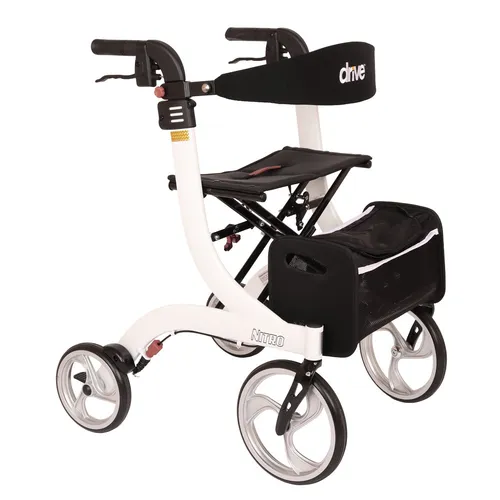 Drive Medical Rollator Nitro M - Faltbar & Leicht für bis zu 130 kg - Gehstöcke & Rollatoren, nur 7,3 kg schwer und ideal für Indoor und Outdoor, faltbar für einfache Handhabung und Transport.