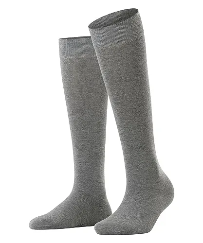 ESPRIT Damen Kniestrümpfe Basic Pure W Kh Baumwolle mit Komfortbund 1 Paar, Grau Light Grey Melange 3390, 35-38